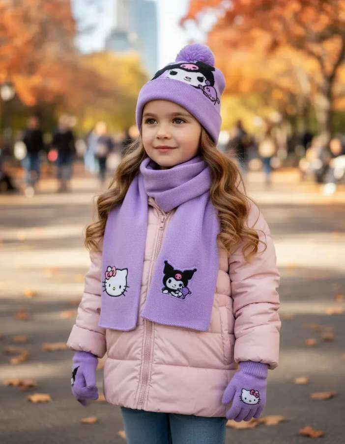 Gorro Con Bufanda Y Guantes Para Ninos Termico De Invierno-2