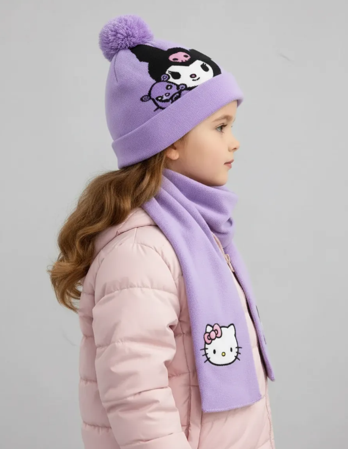 Gorro Con Bufanda Y Guantes Para Ninos Termico De Invierno-3