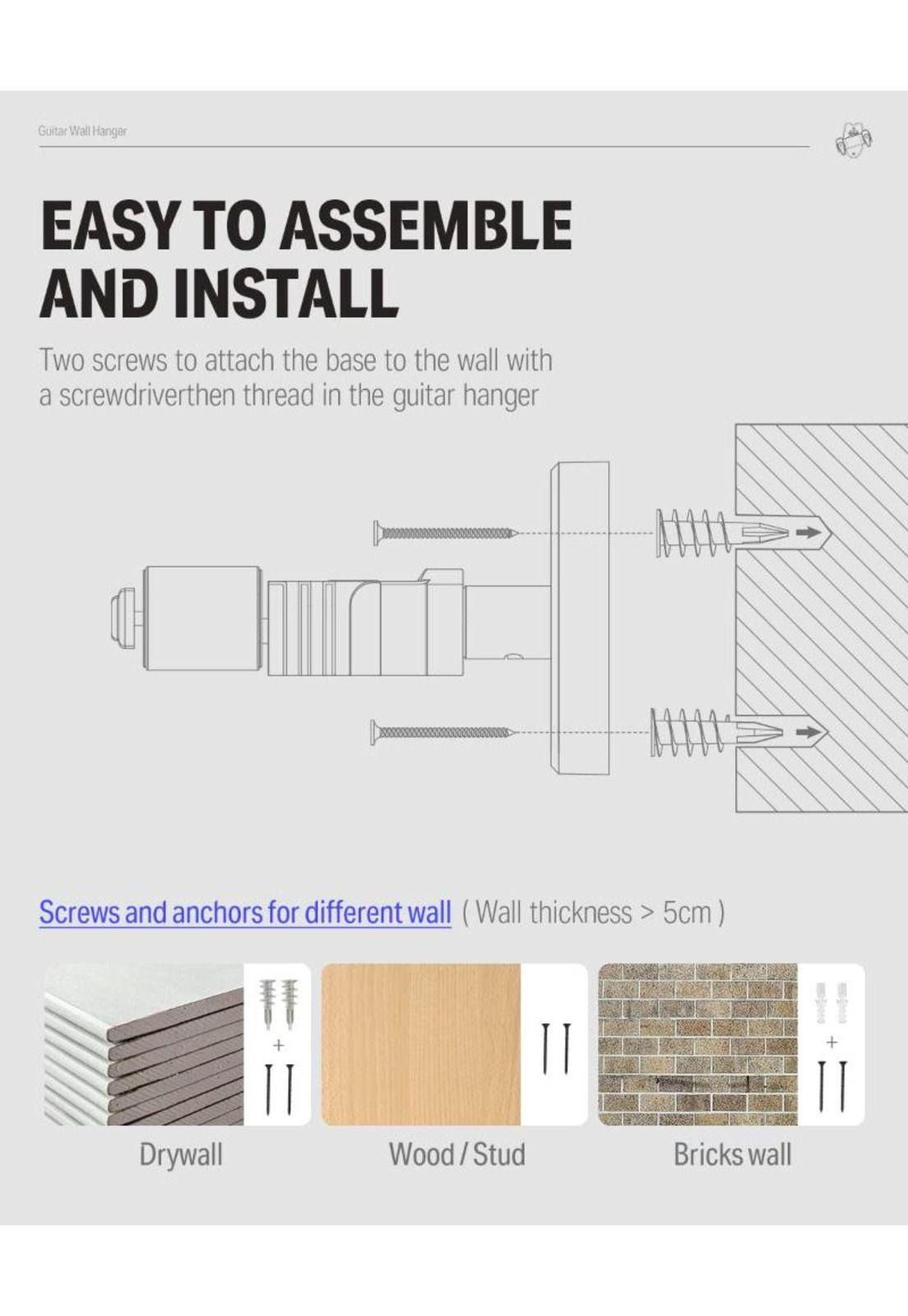 Soporte Para Guitarra En Pared  Ec1127 Donner-3