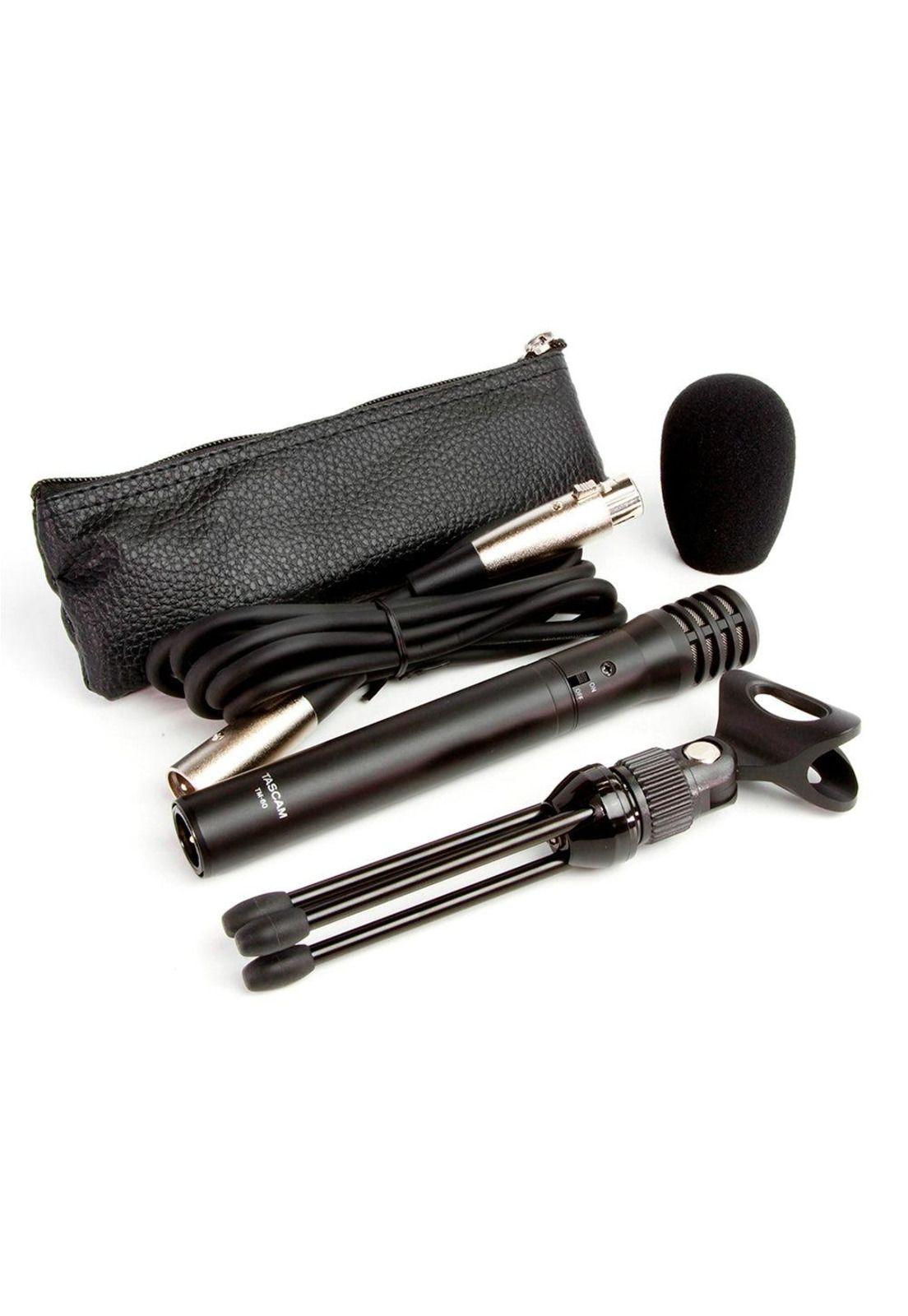 Microfono Condensador Tascam Con Batería + Soporte Y Estuche TM-60-3