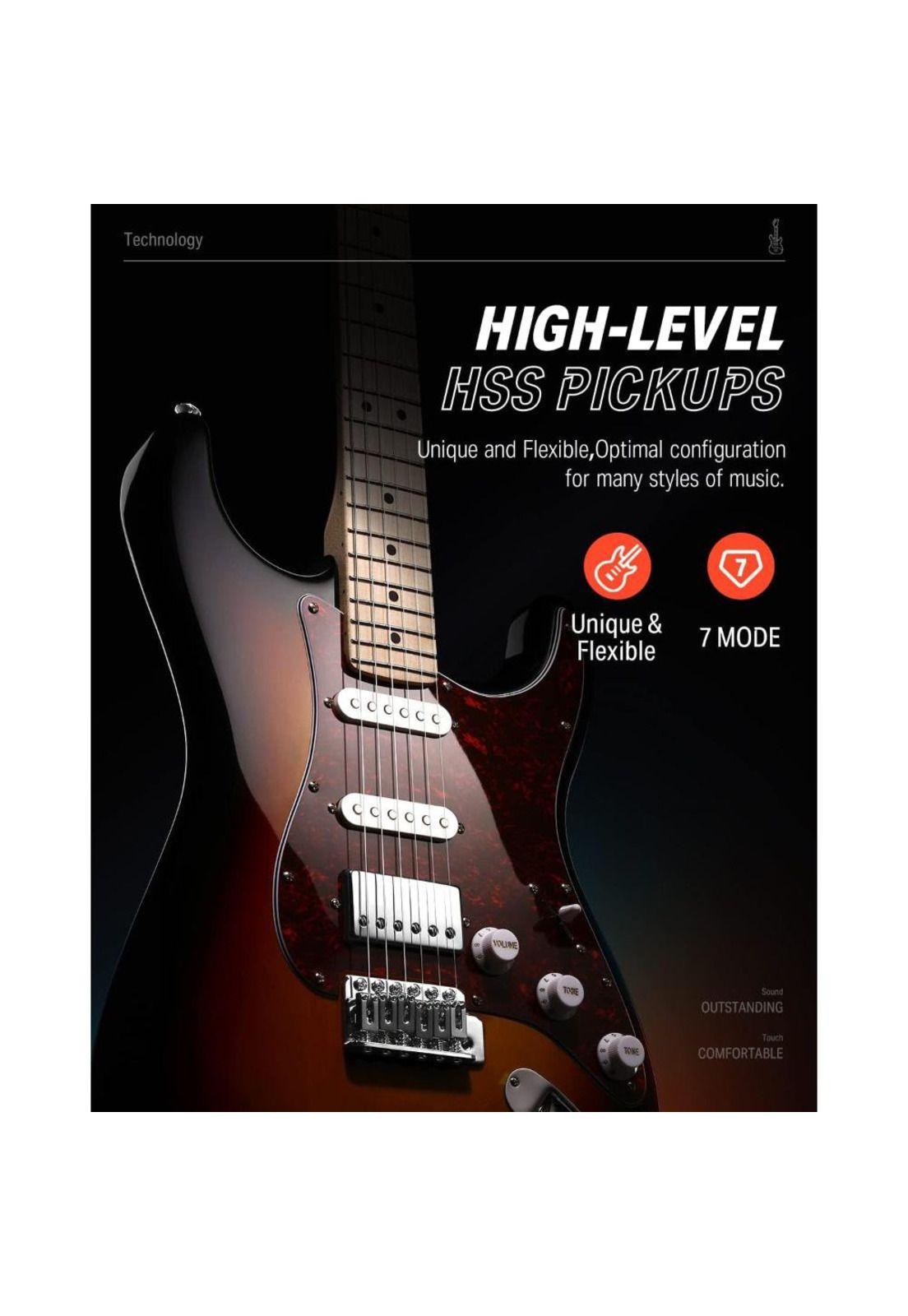 Guitarra Electrica Strat Ssh Sunburst Dst-152S Donner-4