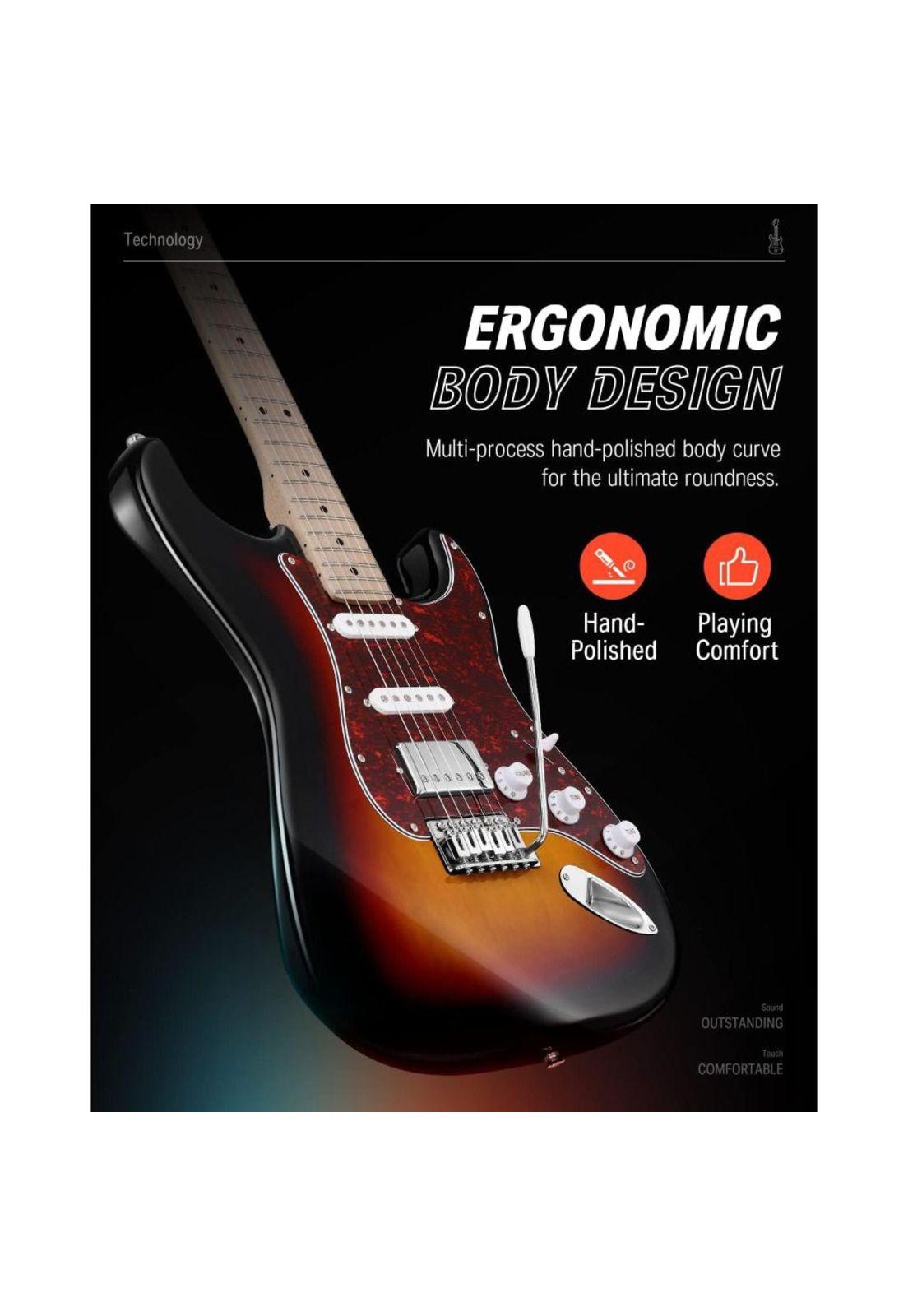 Guitarra Electrica Strat Ssh Sunburst Dst-152S Donner-5