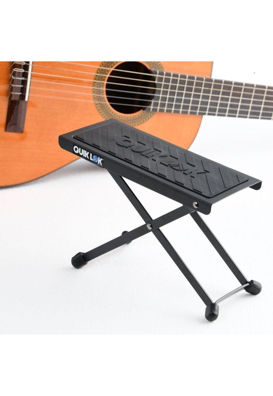 Taburete Metalico Para Guitarrista Clasico Color:Negro Fs01 Quik Lok-2