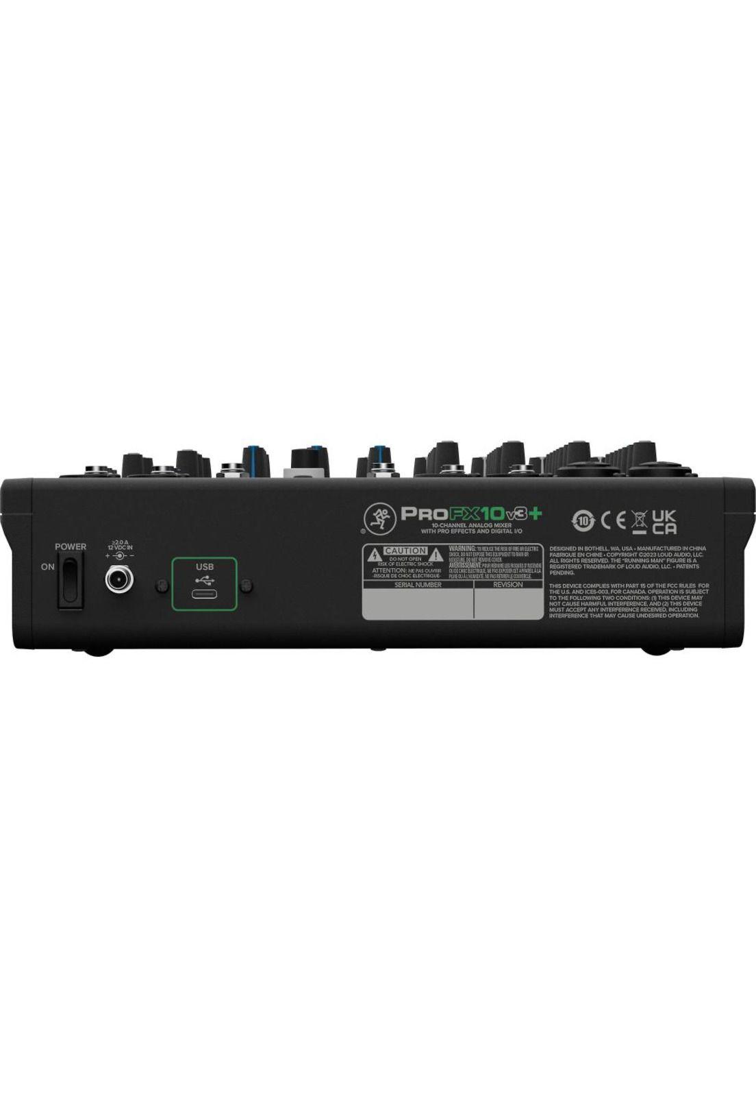 Mixer Analógico 10 Canales- Usb  C/Fx+Bt+Loopback Profx10V3+ Mackie-1