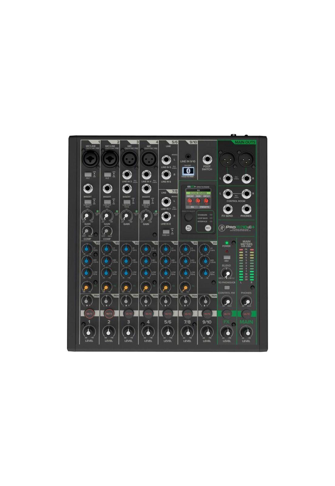 Mixer Analógico 10 Canales- Usb  C/Fx+Bt+Loopback Profx10V3+ Mackie-3