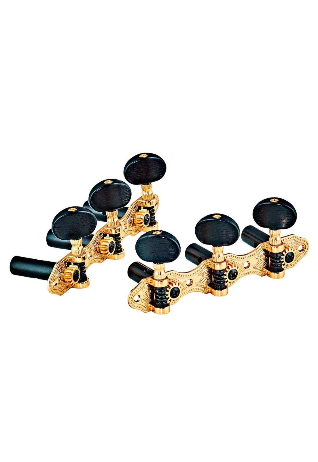Clavijero Guitarra Clasica Ortega Deluxe (Hardware Dorado, Tubos Negros) OTMDLX-GOBK-0