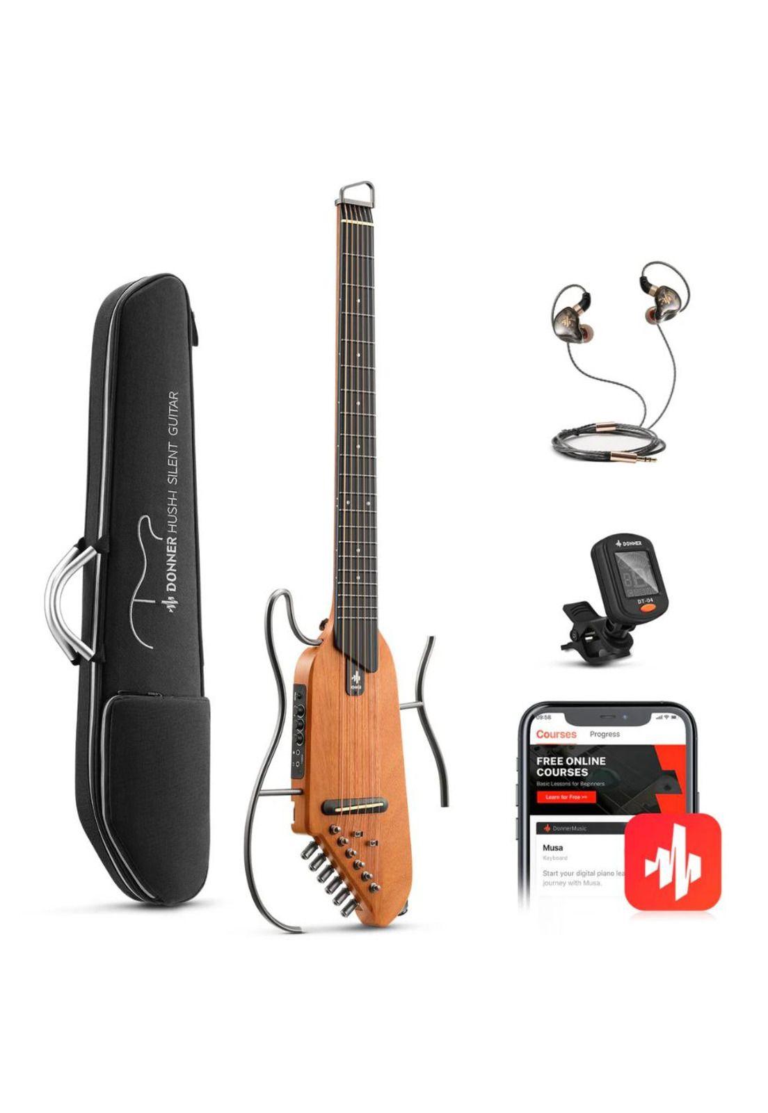 Guitarra Electrica Travel Mahogany Hush-I Mahogany Donner-1