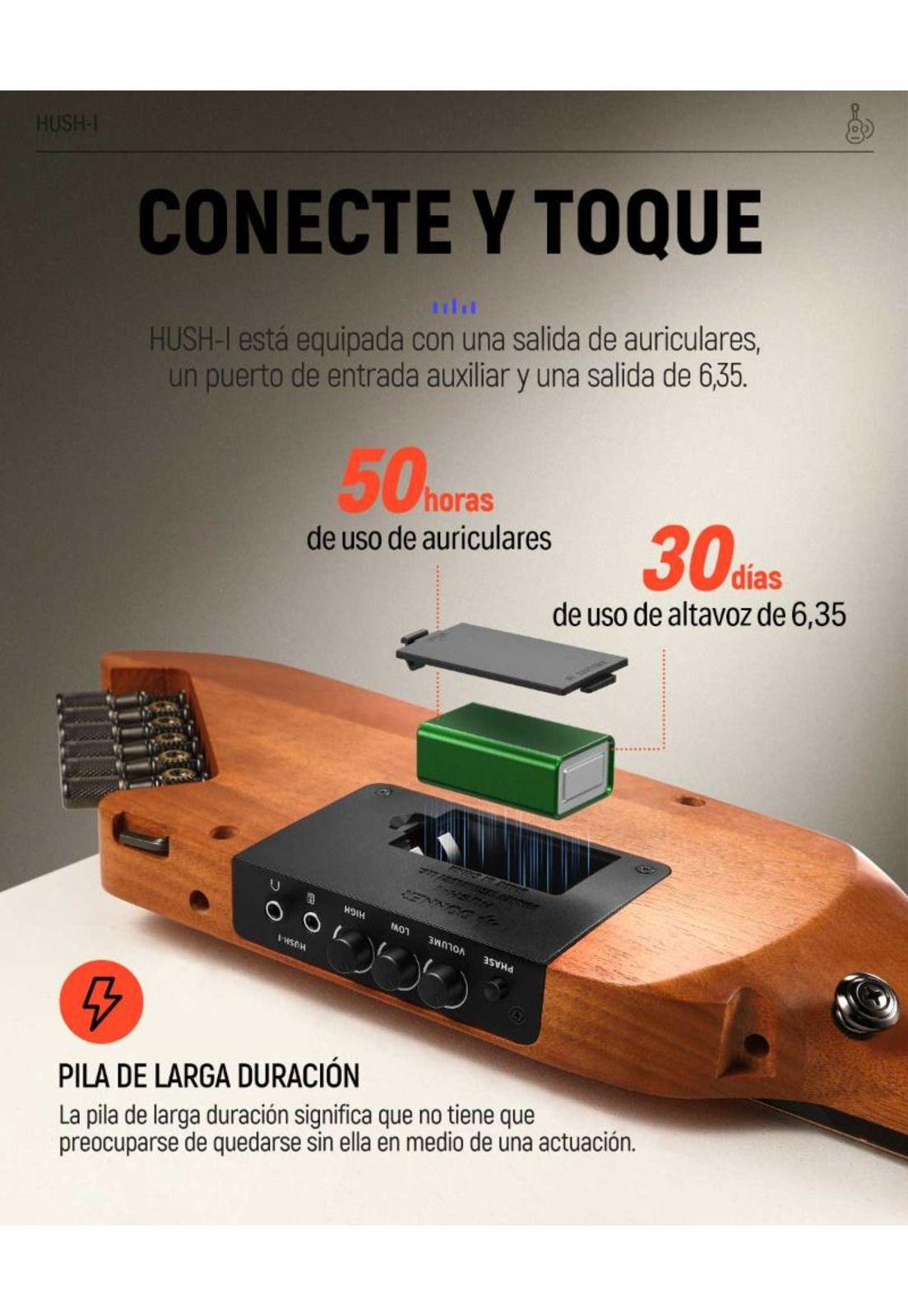 Guitarra Electrica Travel Mahogany Hush-I Mahogany Donner-3