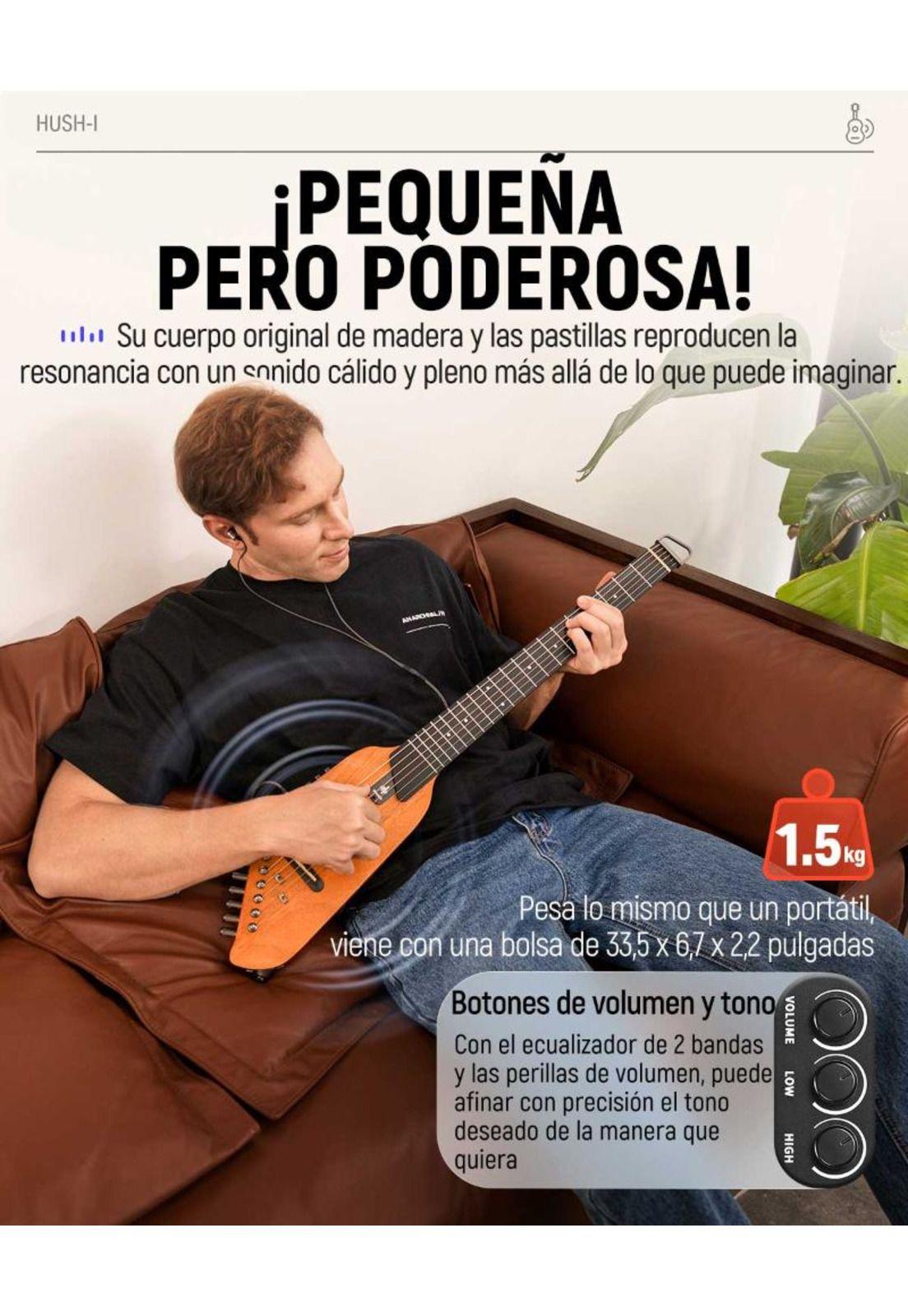 Guitarra Electrica Travel Mahogany Hush-I Mahogany Donner-5