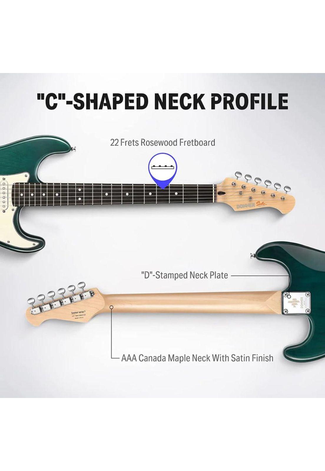 Guitarra Eléctrica Strat Ssh Dark Green Dst-400Dg Donner-4