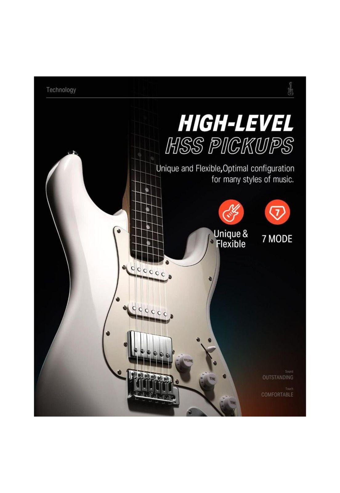 Guitarra Electrica Strat Ssh White Dst-152W Donner-4