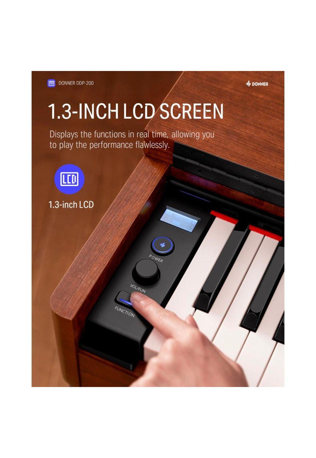 Piano Digital 88 Teclas/Banqueta Bush Cherry Ddp-200 Donner-2