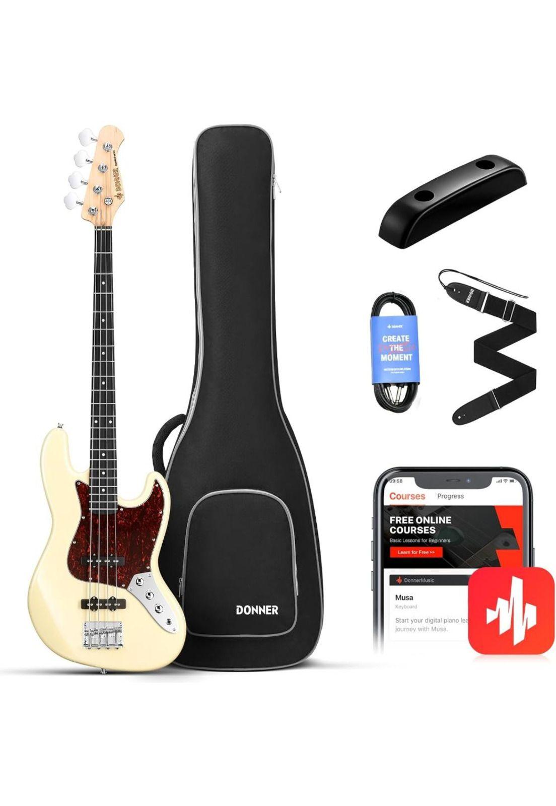 Bajo Eléctrico P Bass Vintage White Dpb-510Vw Donner-0