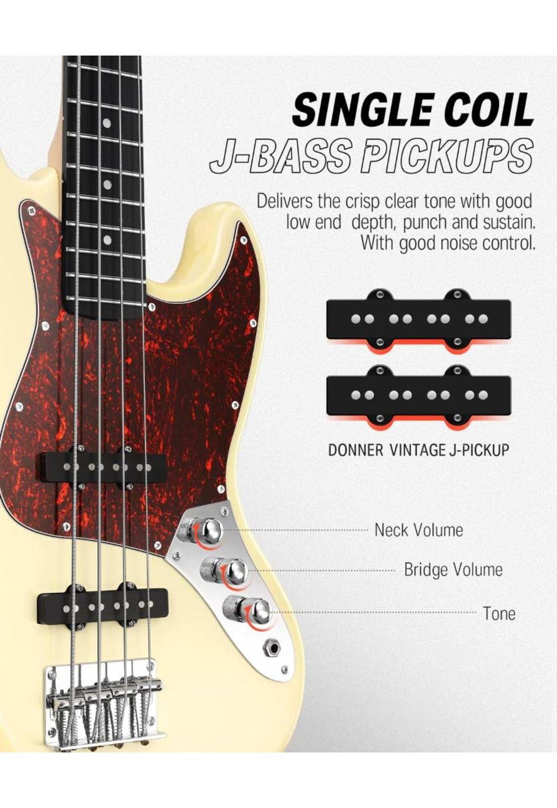 Bajo Eléctrico P Bass Vintage White Dpb-510Vw Donner-1