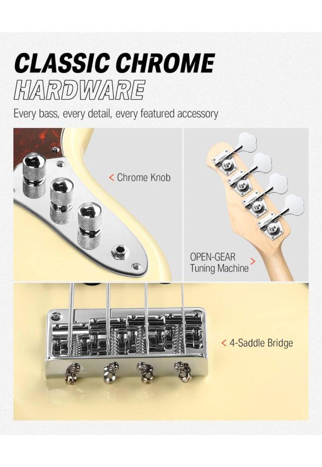 Bajo Eléctrico P Bass Vintage White Dpb-510Vw Donner-5