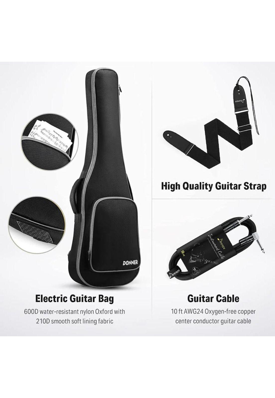 Guitarra Eléctrica Vintage Strat Ssh Black Dst-400B Donner-5