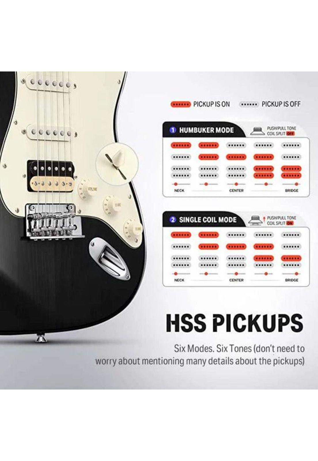 Guitarra Eléctrica Vintage Strat Ssh Black Dst-400B Donner-8