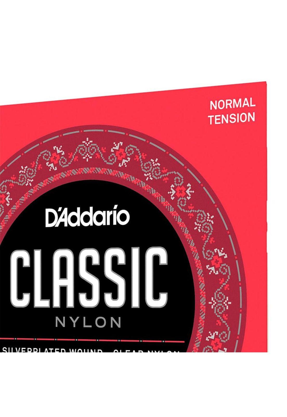 Cuerdas Guitarra Nylon Classic Daddario Entorchado Plata/Nylon Transparente (Tensión Normal) EJ27N-3