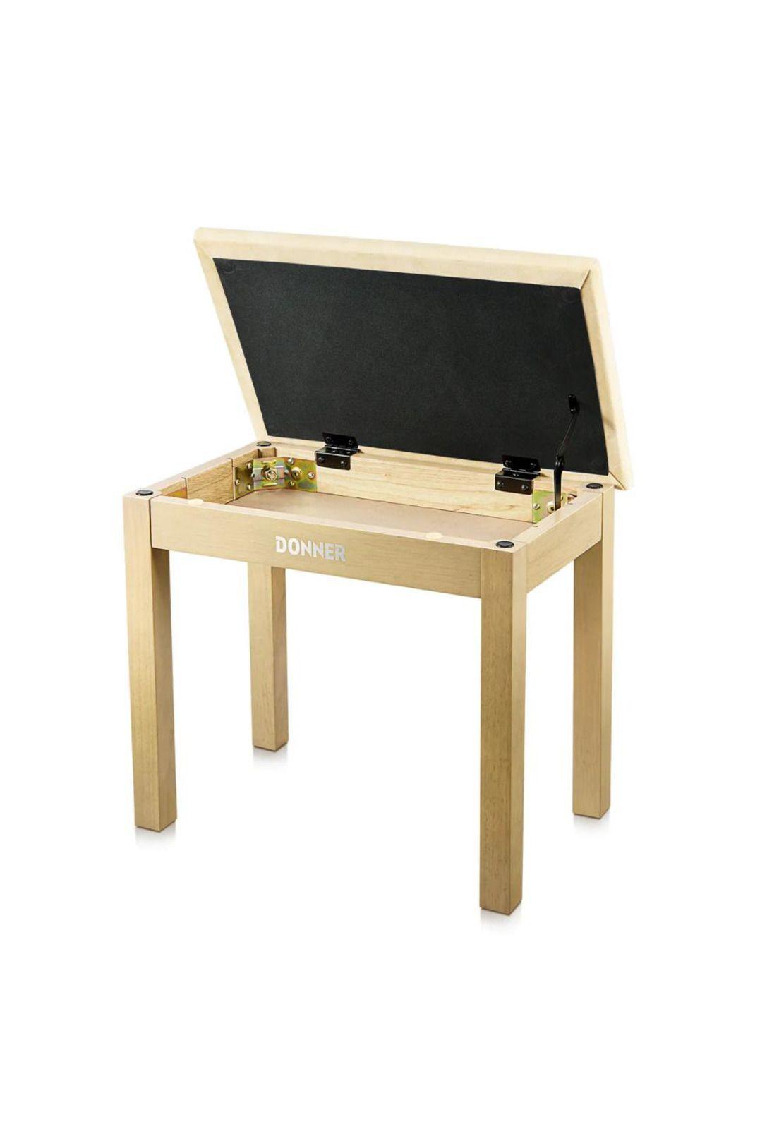 Banqueta De Piano C/Almacenamiento Beige Ec6749 Donner-1