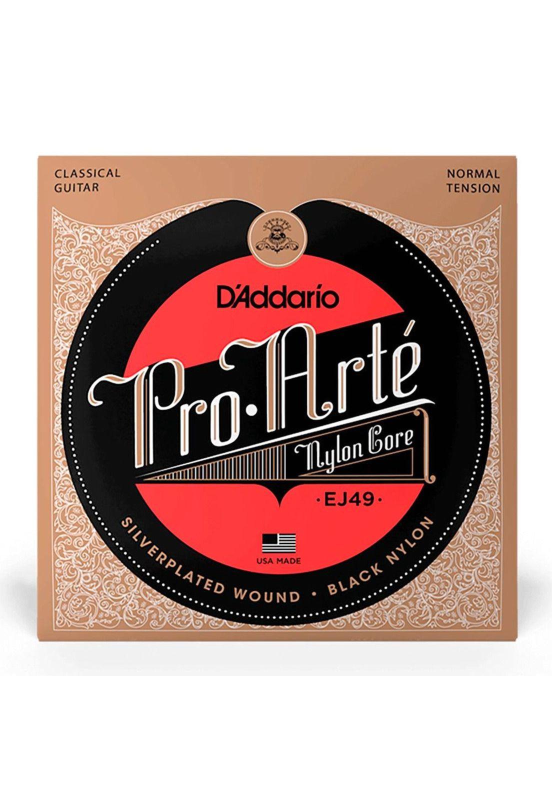 Cuerdas Guitarra Nylon Daddario ProArte Entorchado Plata/Nylon Negro (Tensión Normal) EJ49-2