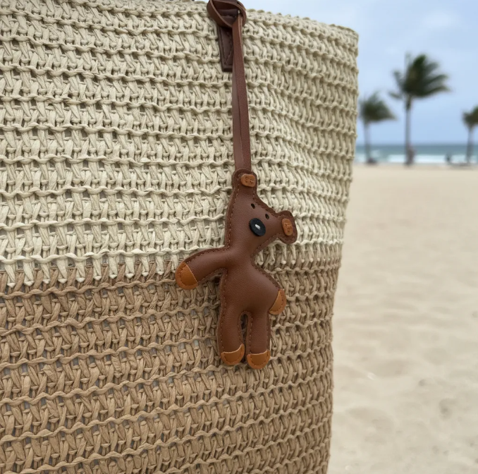 Bolso De Playa Rafia Combinado Beige Y Crema-3