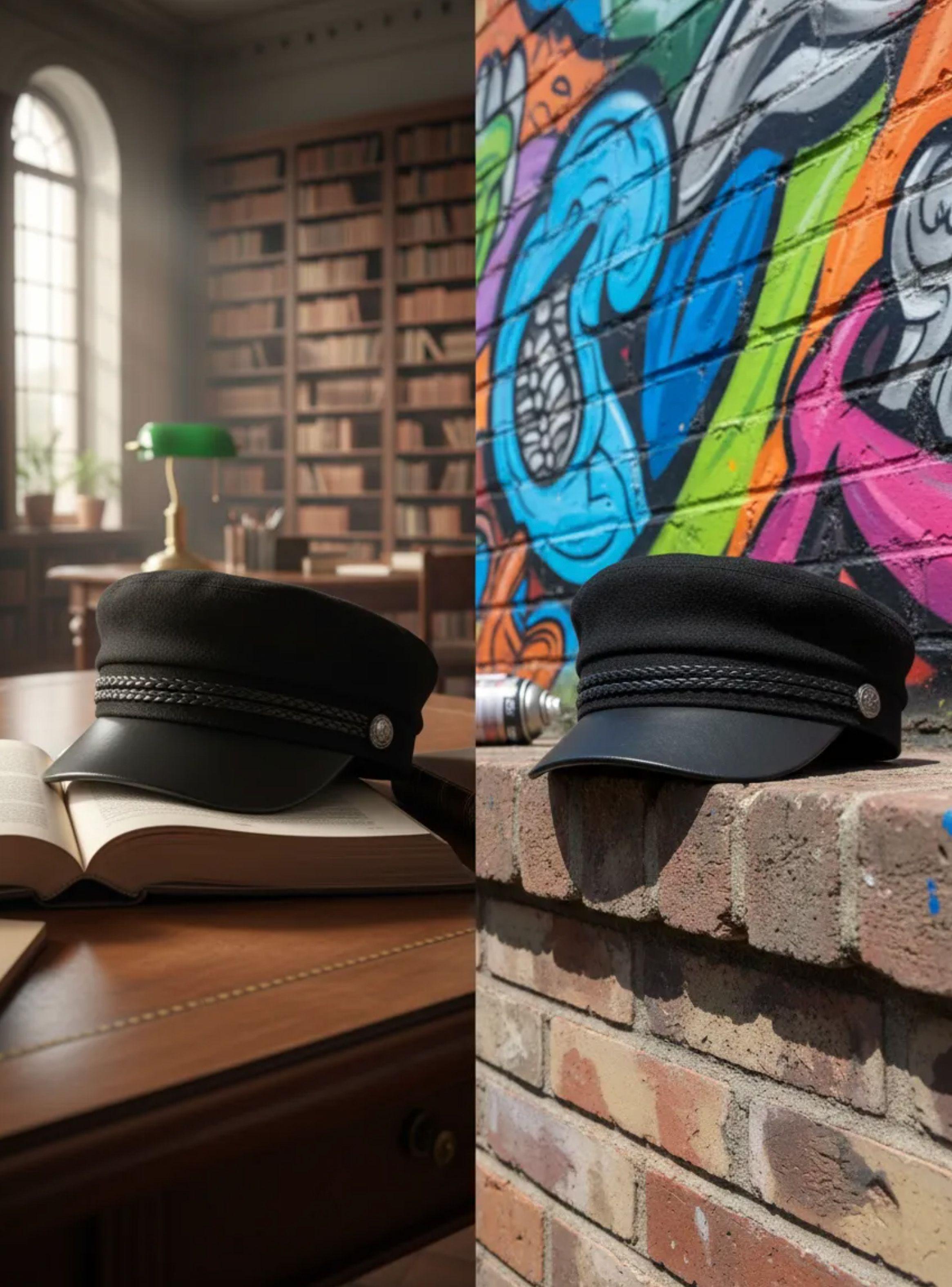 Sombrero Boina Militar Gamuza Visera Cuerina Oto o 2026-1