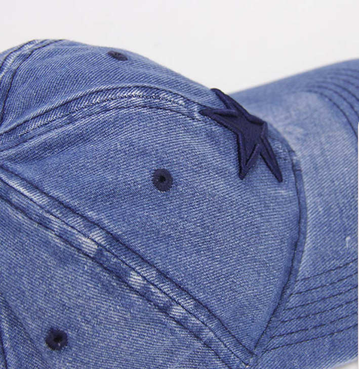 Gorra Denim Prelavada Con Estrella Azul-4