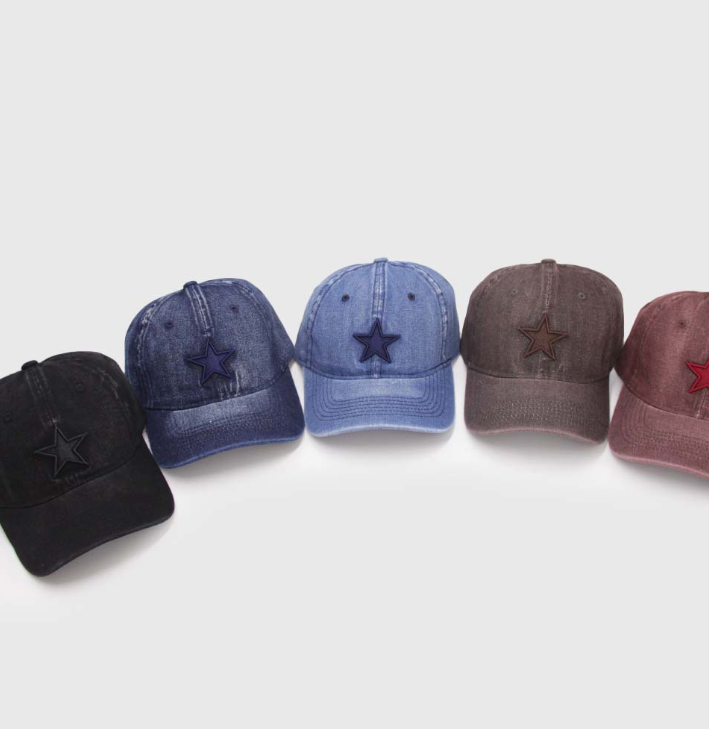 Gorra Denim Prelavada Con Estrella negro-2