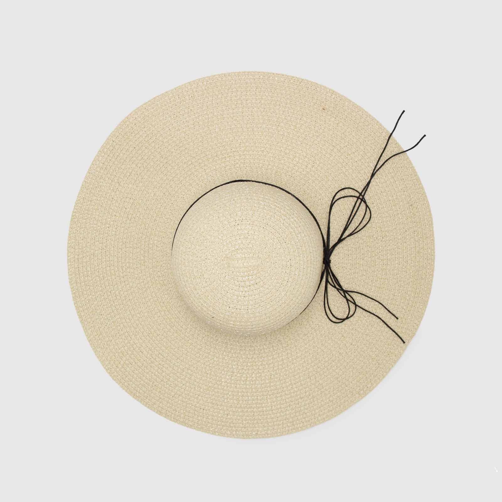 Sombrero rafia ala ancha 15 cm color crema-2