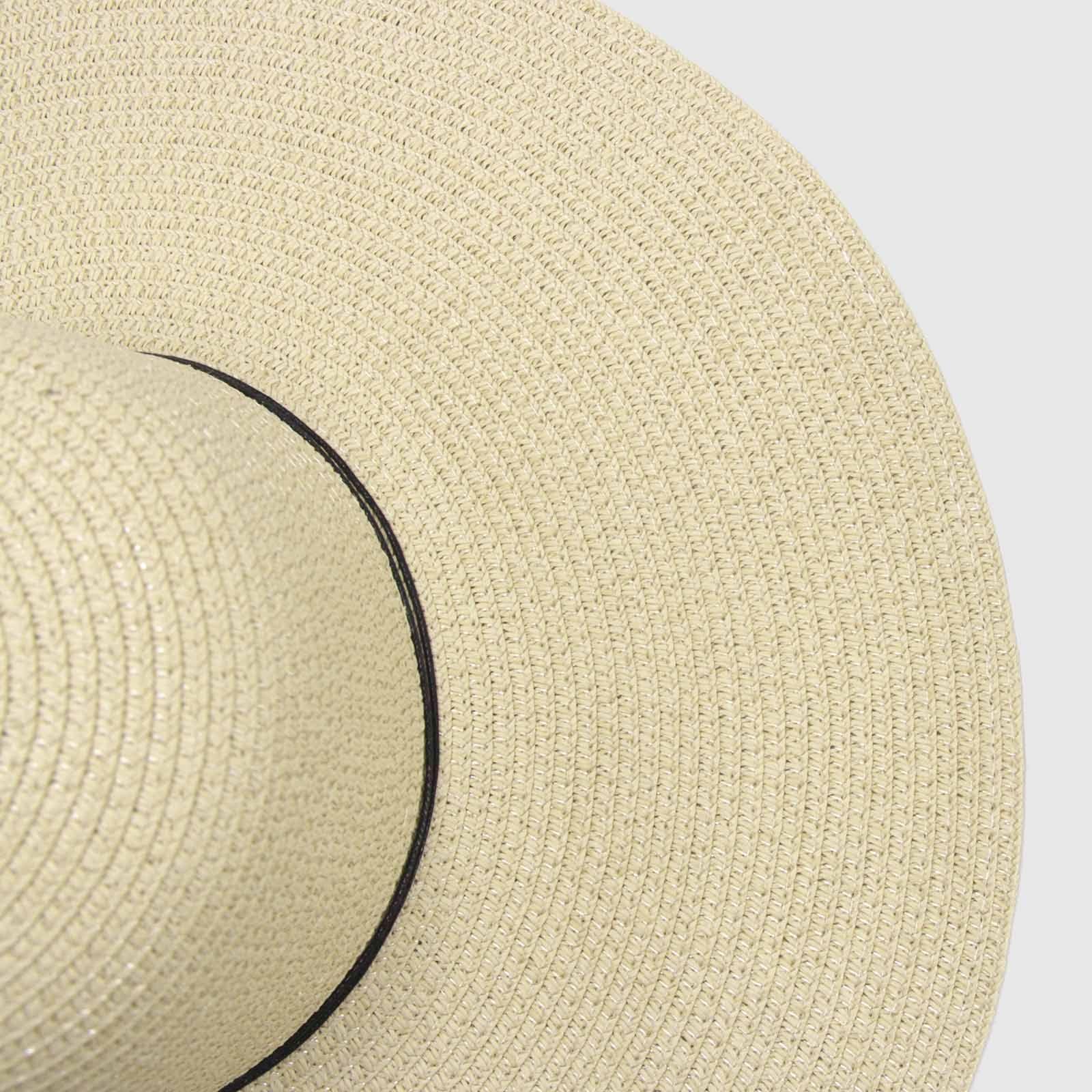 Sombrero rafia ala ancha 15 cm color crema-4