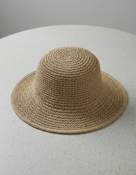 Sombrero Bucket Hat De Playa Mujer Beige-2