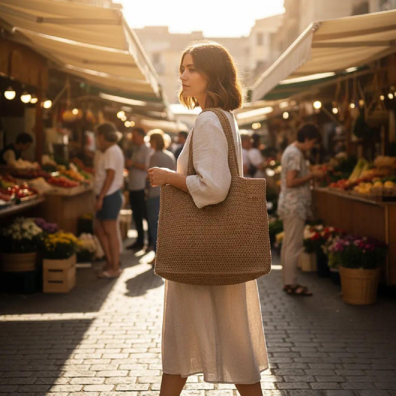 Cartera Tote Bag Rafia Moka-2