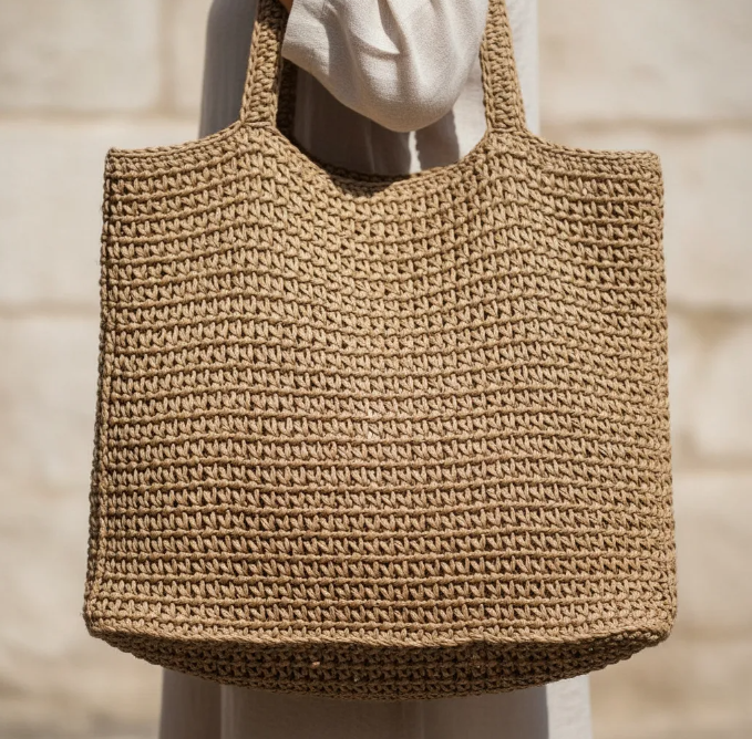 Cartera Tote Bag Rafia Moka-3