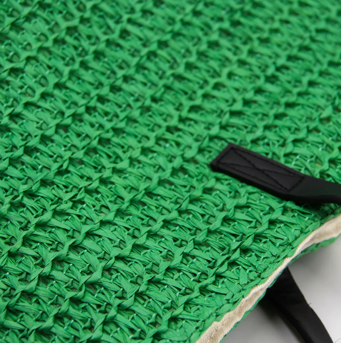 Bolso De Playa Rafia verde-3