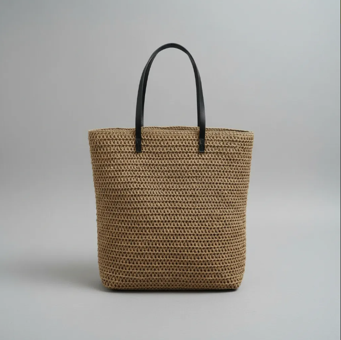 Bolso De Playa Rafia Beige-2