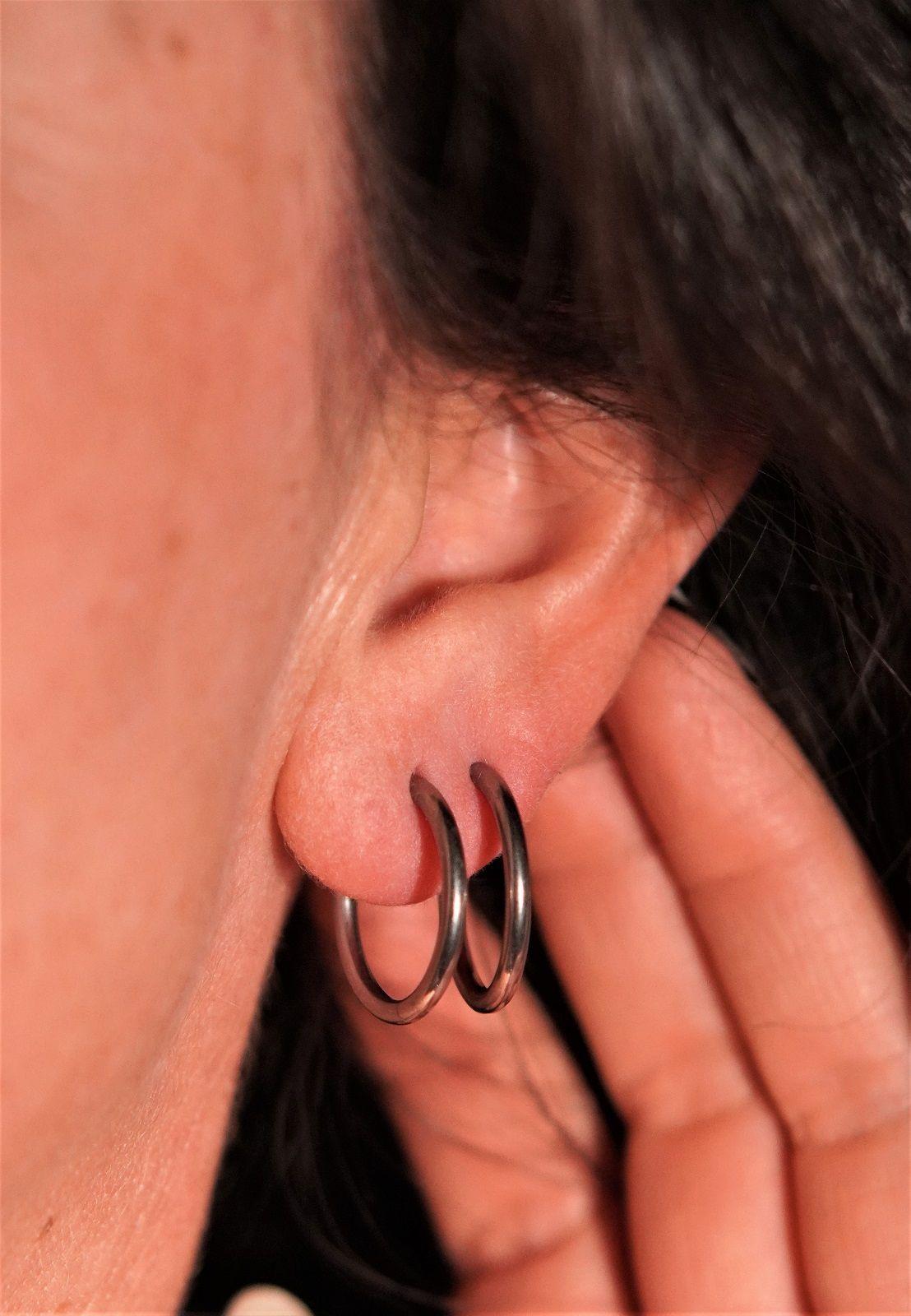 Argollas finas lisas 16mm Titanio ASTM F136-2