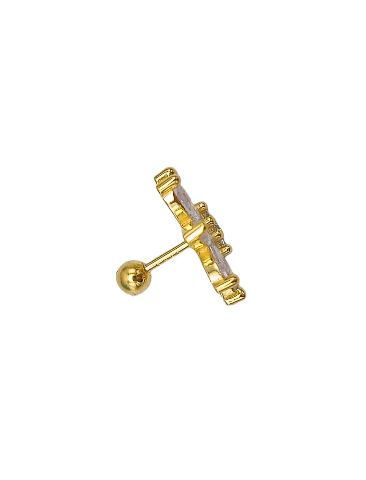 Aro Piercing Corona Helix Flat Plata 925 Chapada En Oro 18k-6