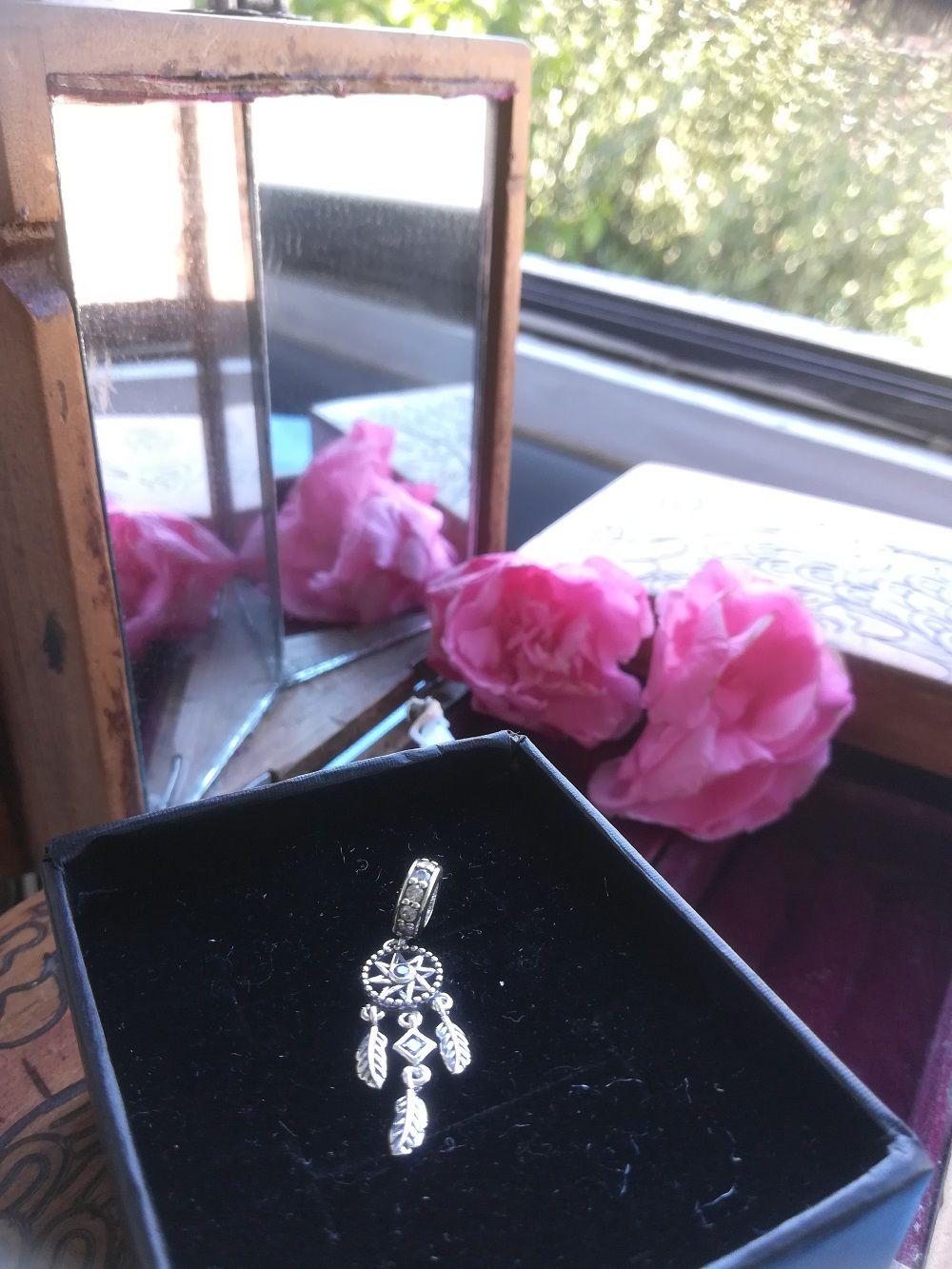 Charm dije abalorio atrapasueños pulsera o colgante lila -5