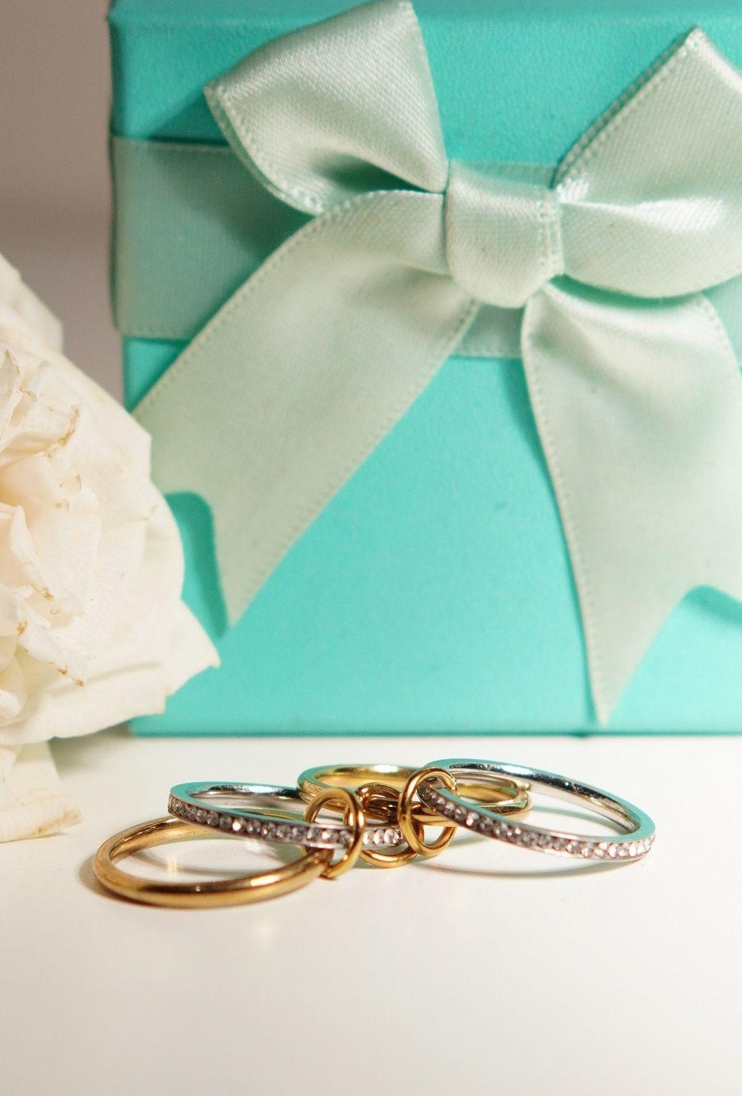Set 4 anillos apilables Analee chapado en oro 18k-2