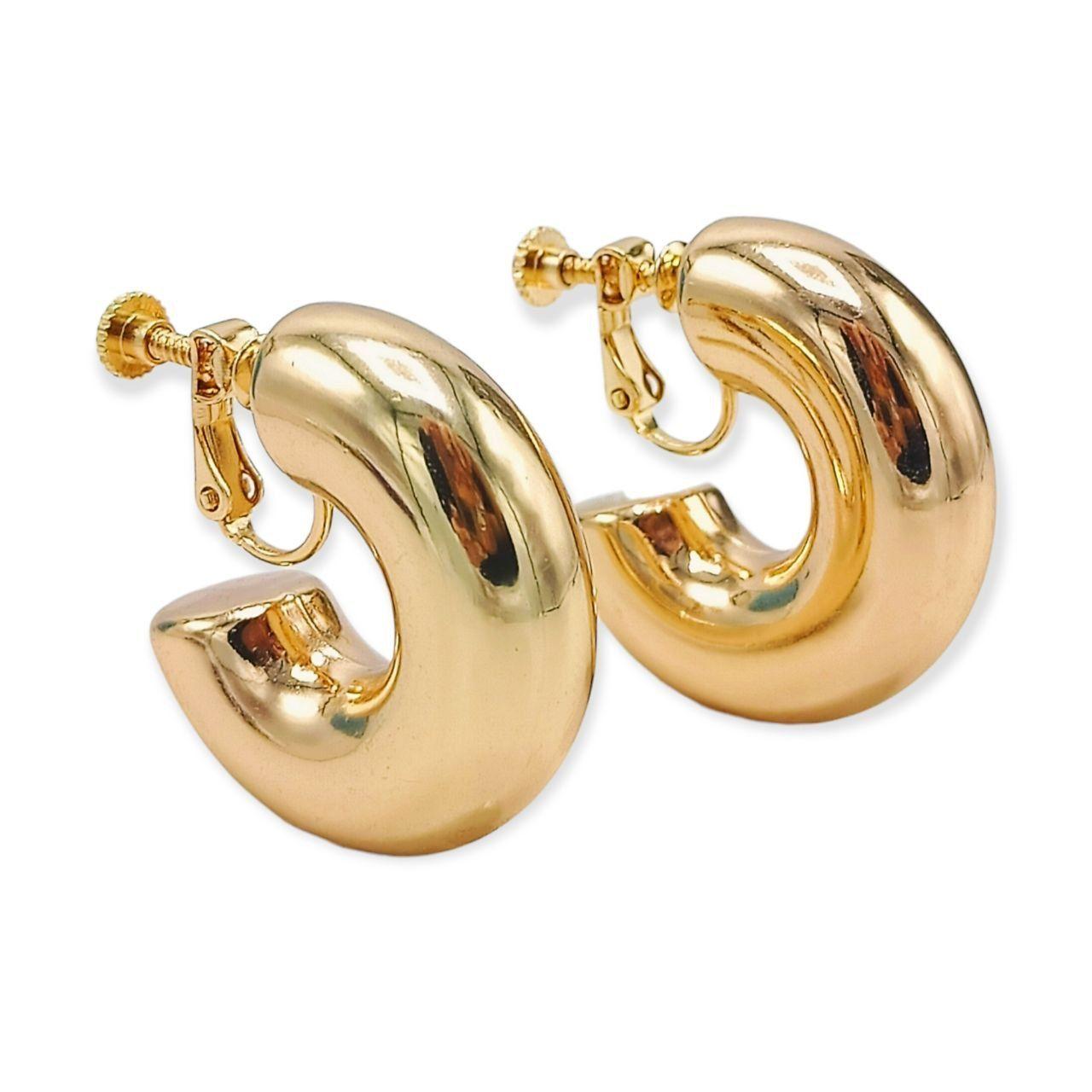 Aros Sin Perforación Argollas big Chunky Bañadas Oro-0