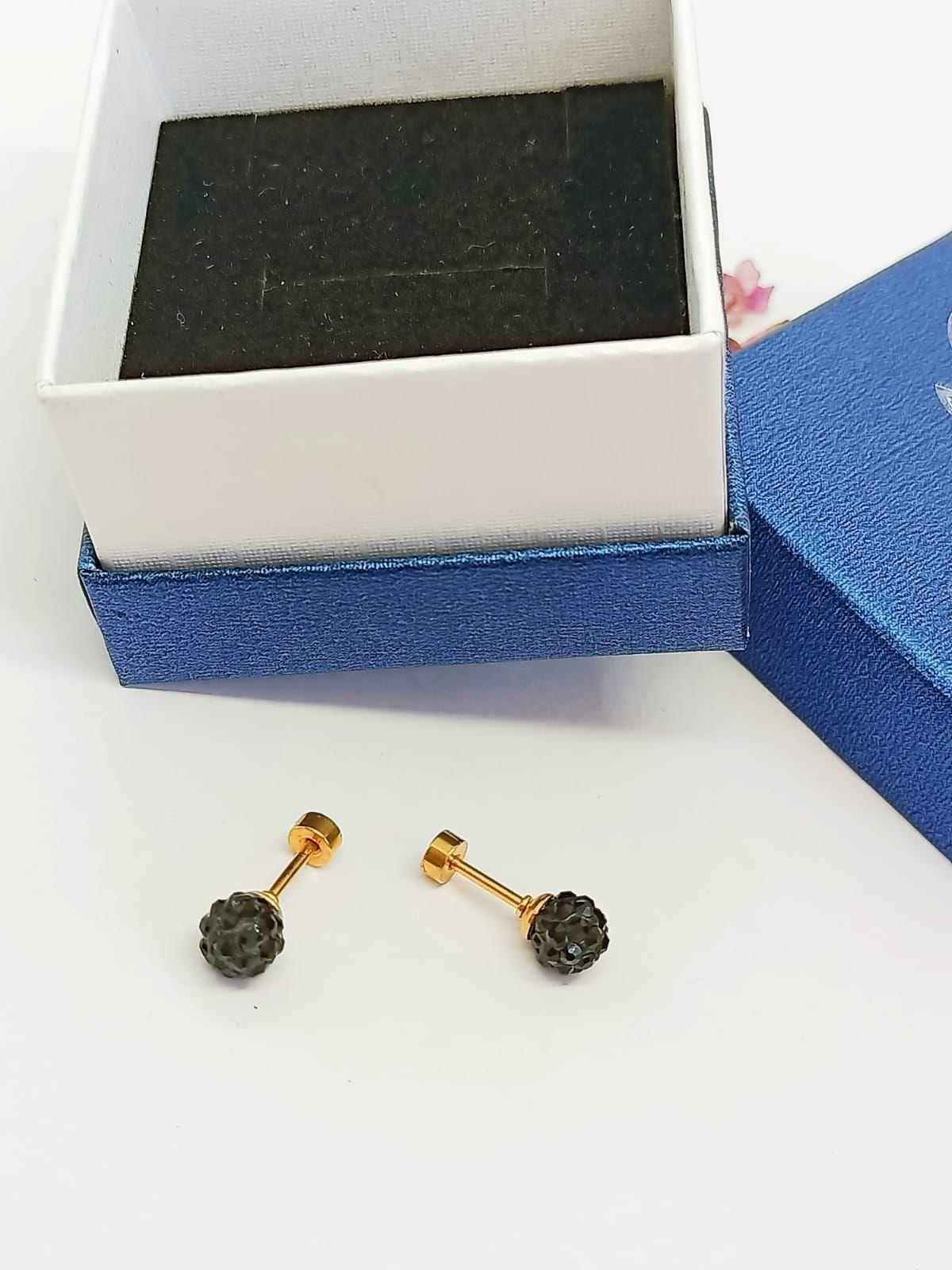 Aros Punto Luz Acero Bola Fuego negro-1