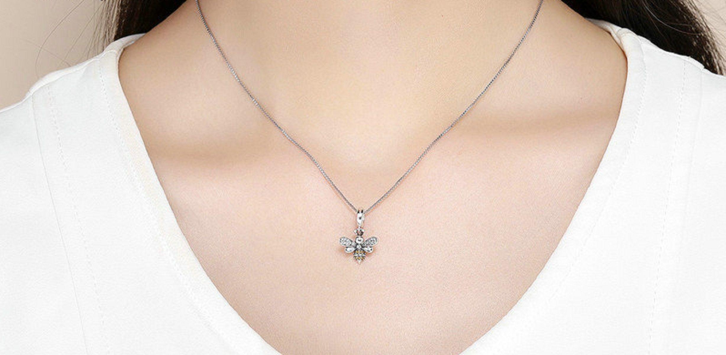 Charm dije abalorio abeja brillante plata 925 -2