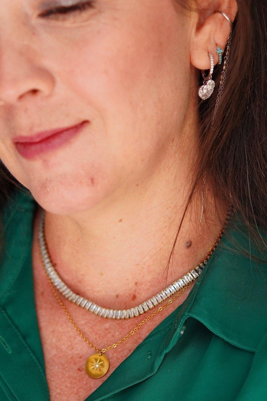 Collar Gargantilla tennis zirconias chapada en oro 18k-2