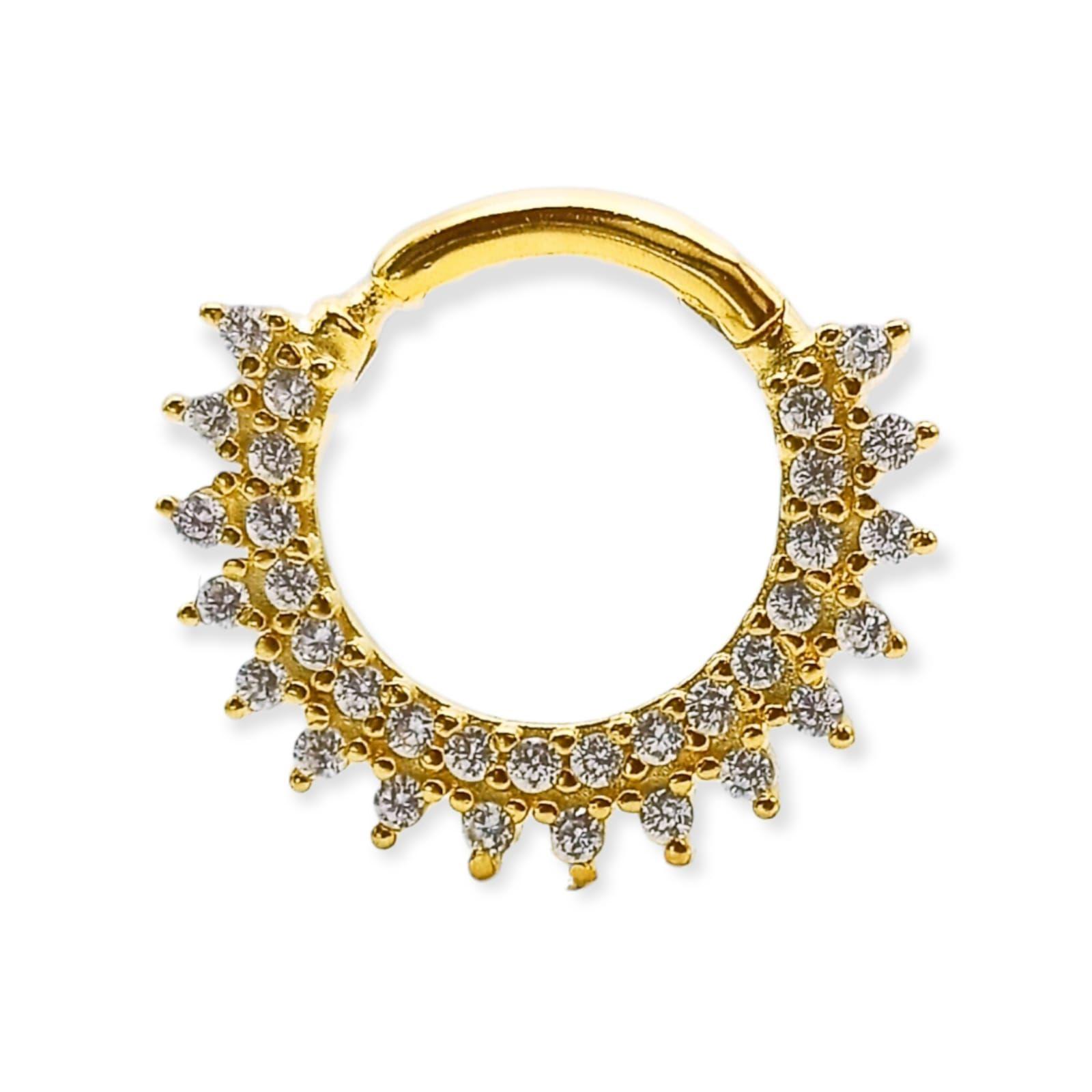 Piercing Septum Rising sun Plata fina ley S925 Chapada Oro-6