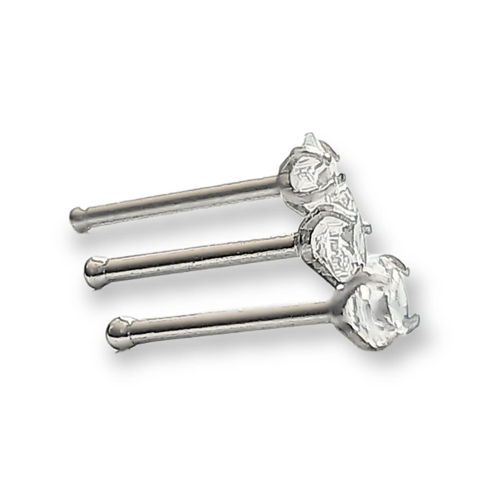 Set piercing 3 piezas nostril acero quirúrgico nariz -2