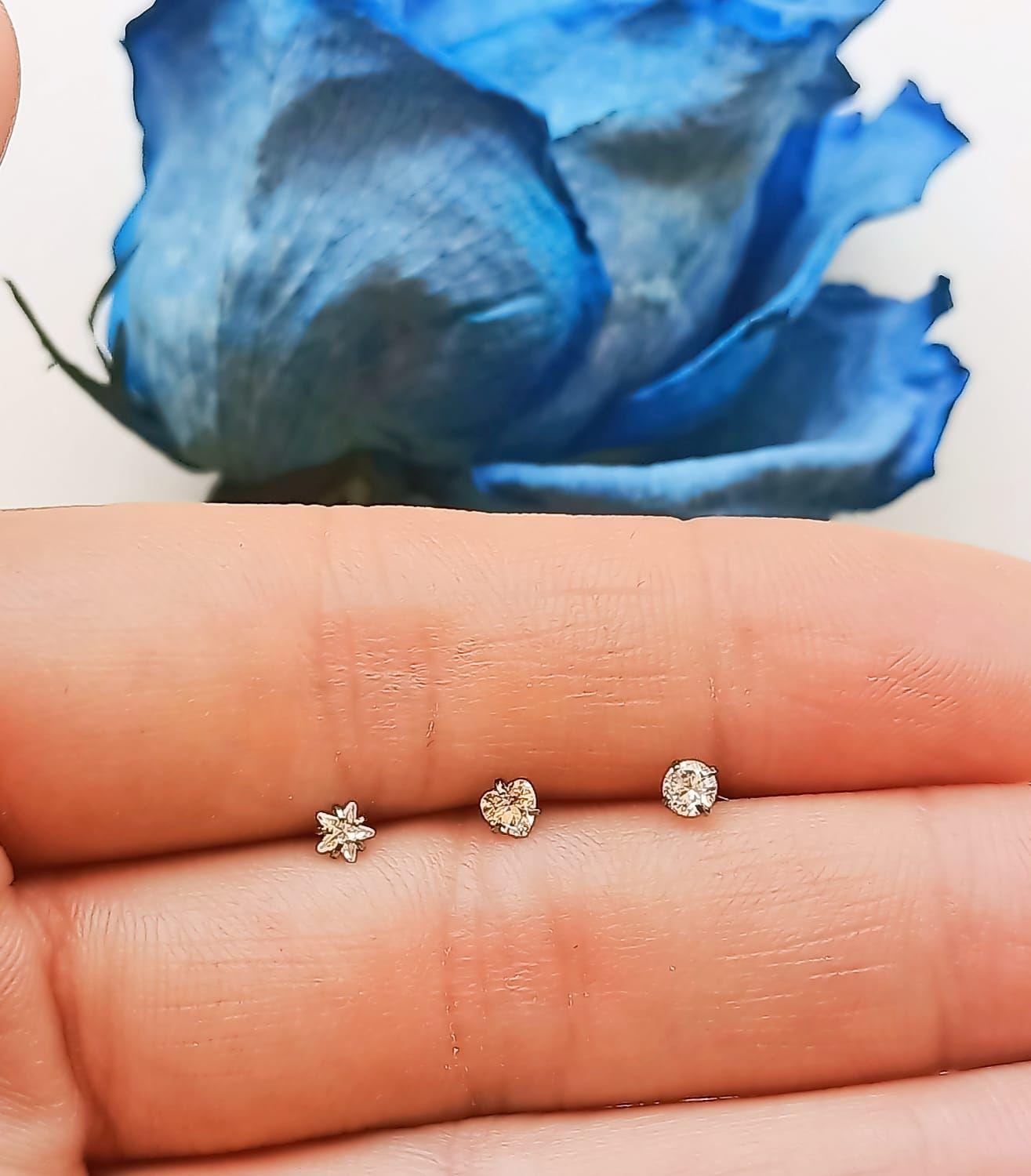 Set piercing 3 piezas nostril acero quirúrgico nariz -3