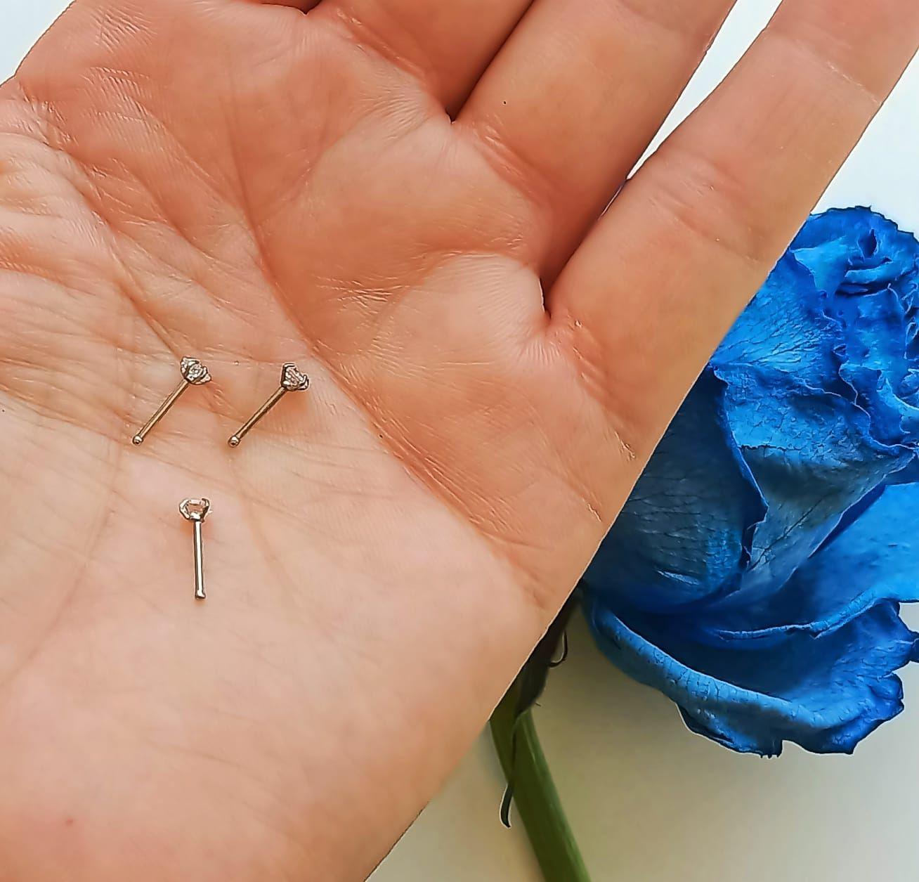 Set piercing 3 piezas nostril acero quirúrgico nariz -5