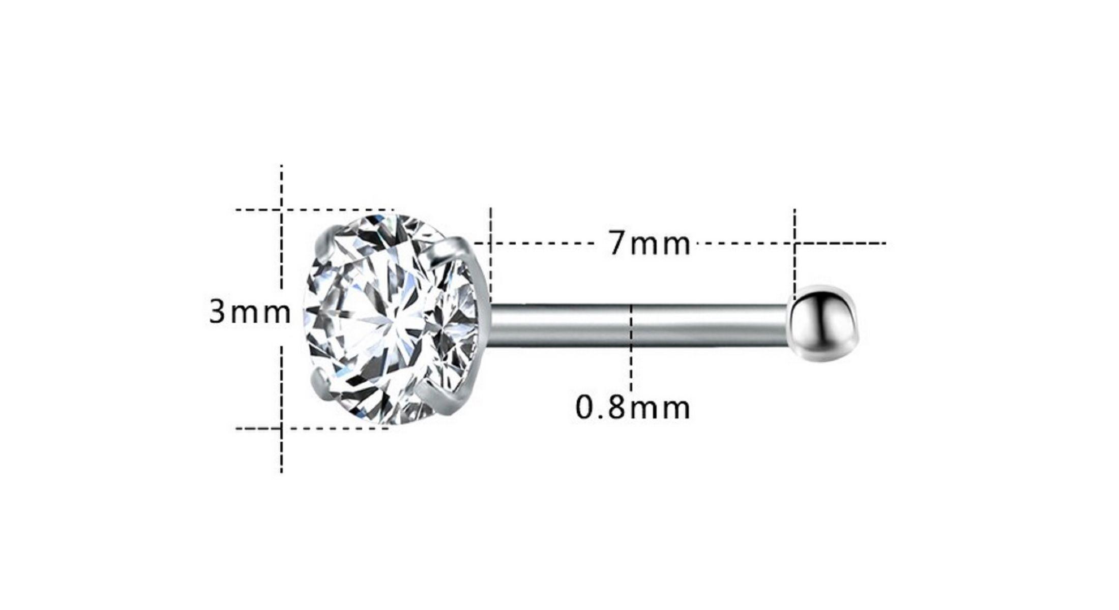 Set piercing 3 piezas nostril acero quirúrgico nariz -6