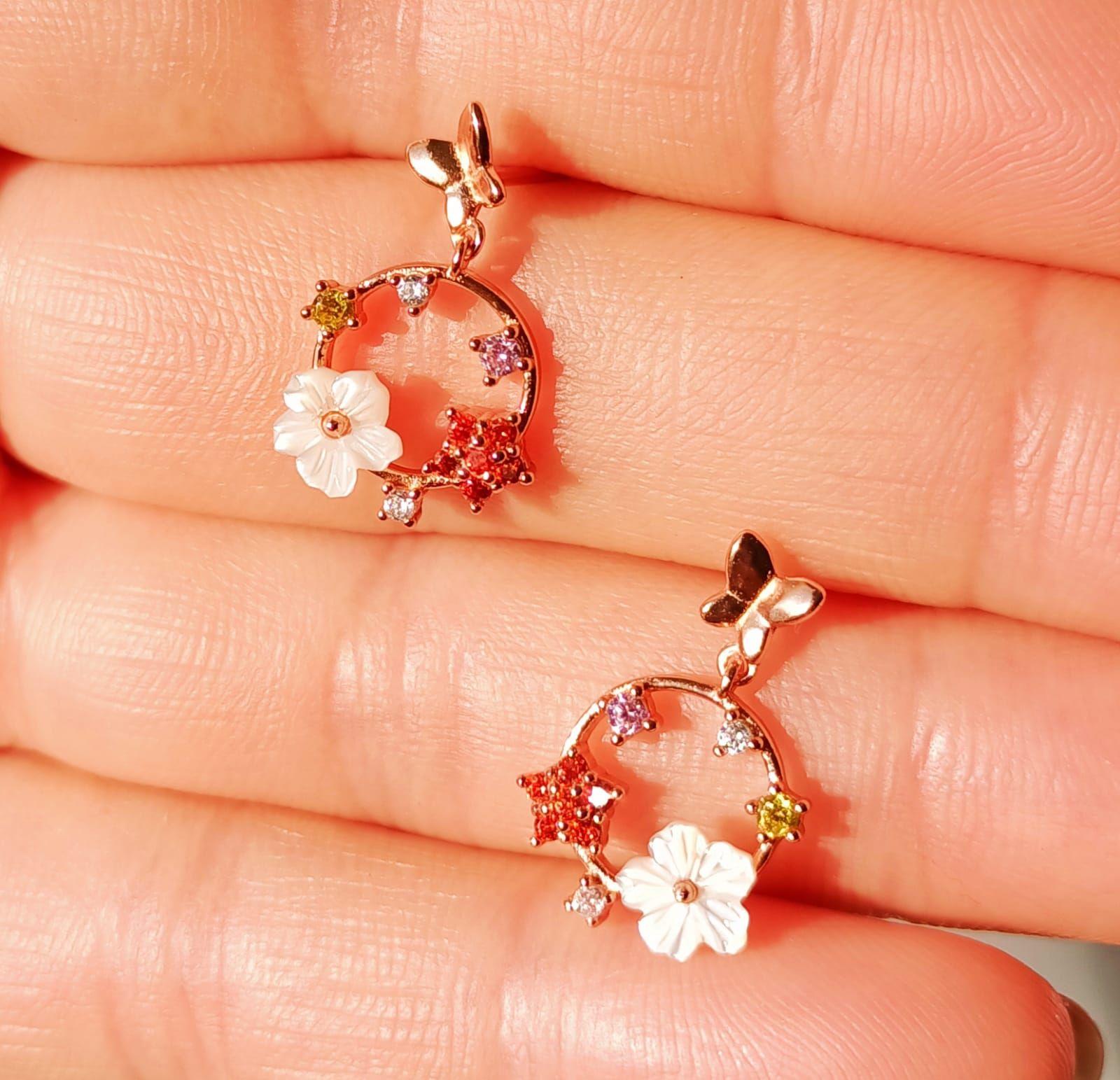 Aros Fairytale Plata fina ley S925 chapados en oro rosa 18kl-7