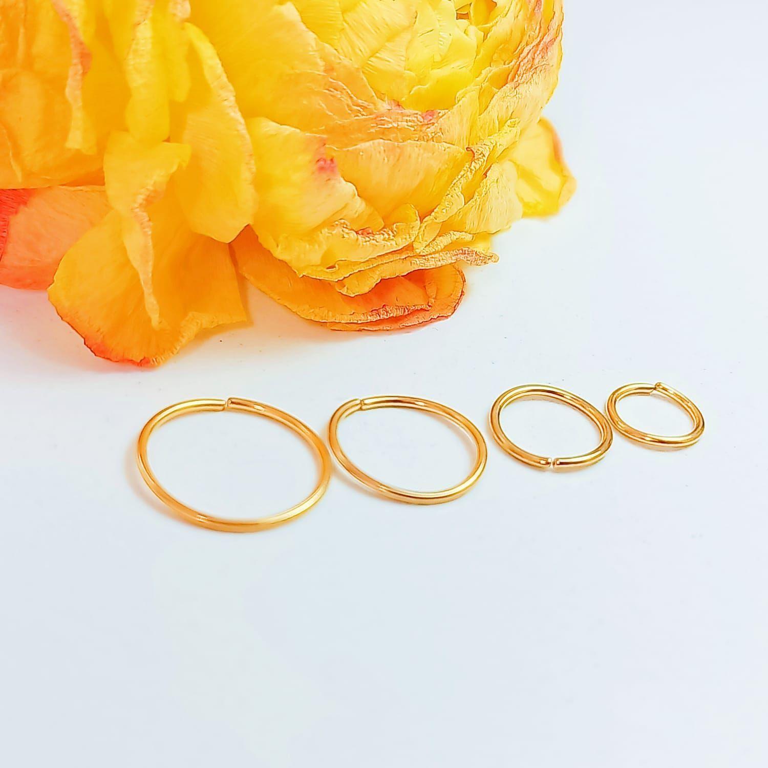 Set 4 Piercing ideal septum bañado oro 14kl Nostril Daith Tragus Helix Pack Punk-3